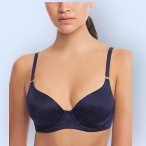 Lauren Ralph Lauren Comfort Repeat-Logo Wireless T-Shirt Bra Navy 38D NWT NEW